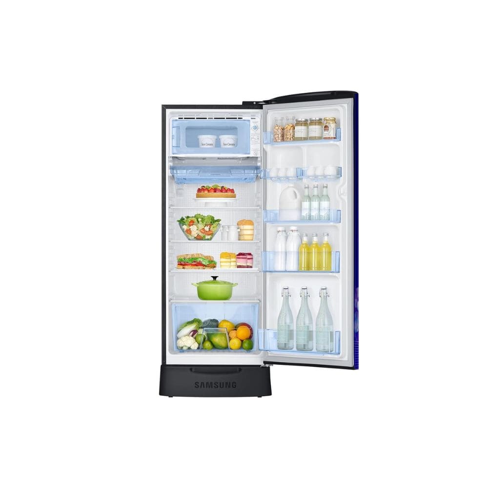 Samsung 223 Ltrs, 3 Star Digital Inverter, Direct Cool Single Door Refrigerator (RR24H2823HS/NL, Hydrangea Blue)