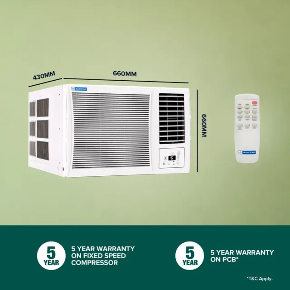 Blue Star 1.5 ton 3 star Fixed Speed Window Air Conditioner (WFE318L)