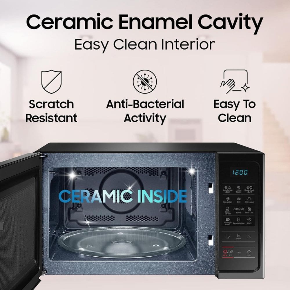 Samsung 28 Ltrs Stainless Steel Convection Microwave Oven with Curd Making (MC28A5013AK,Black)