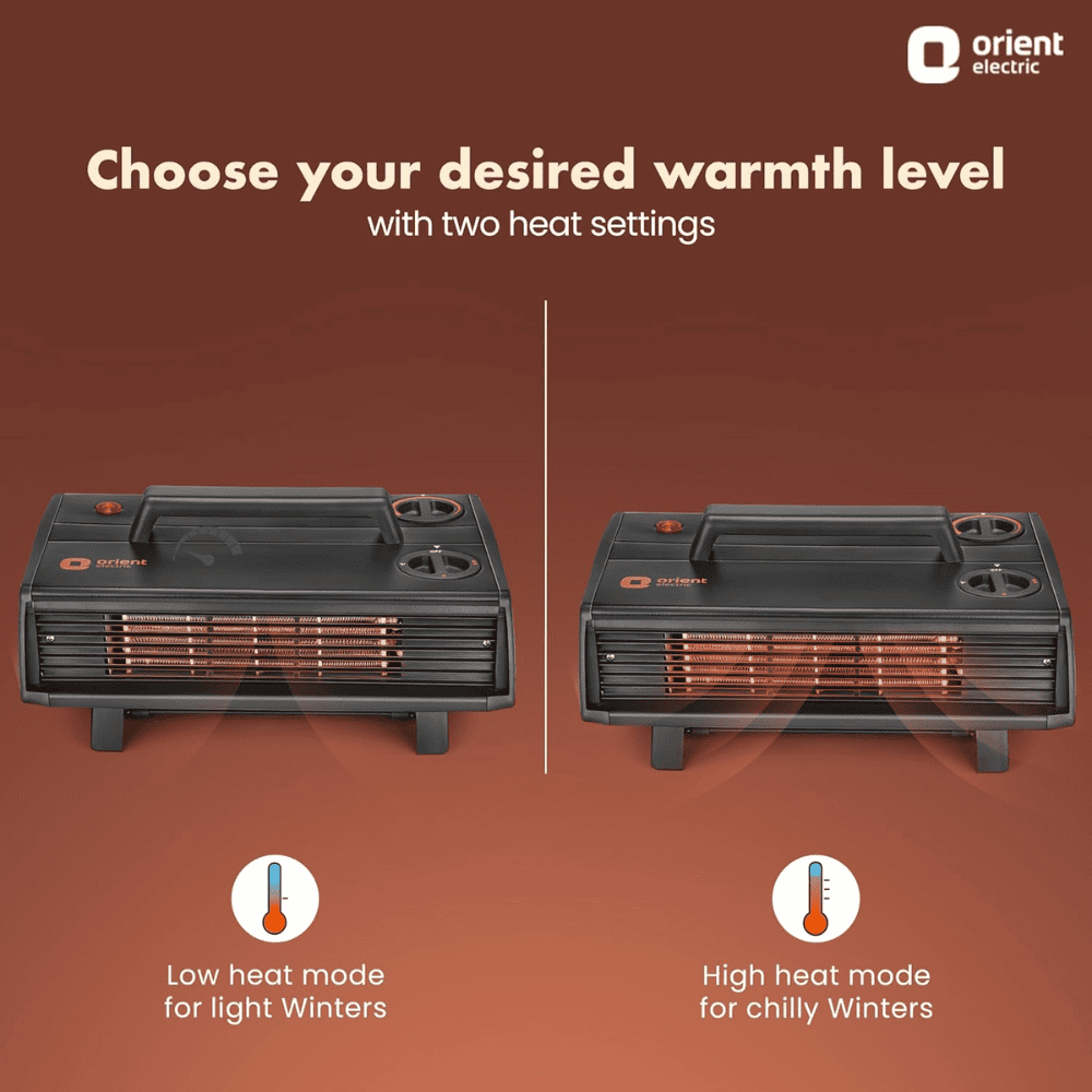 Orient 2000 Watts Electric Heat Convector Compact Room Heater (HC2004D, Black)