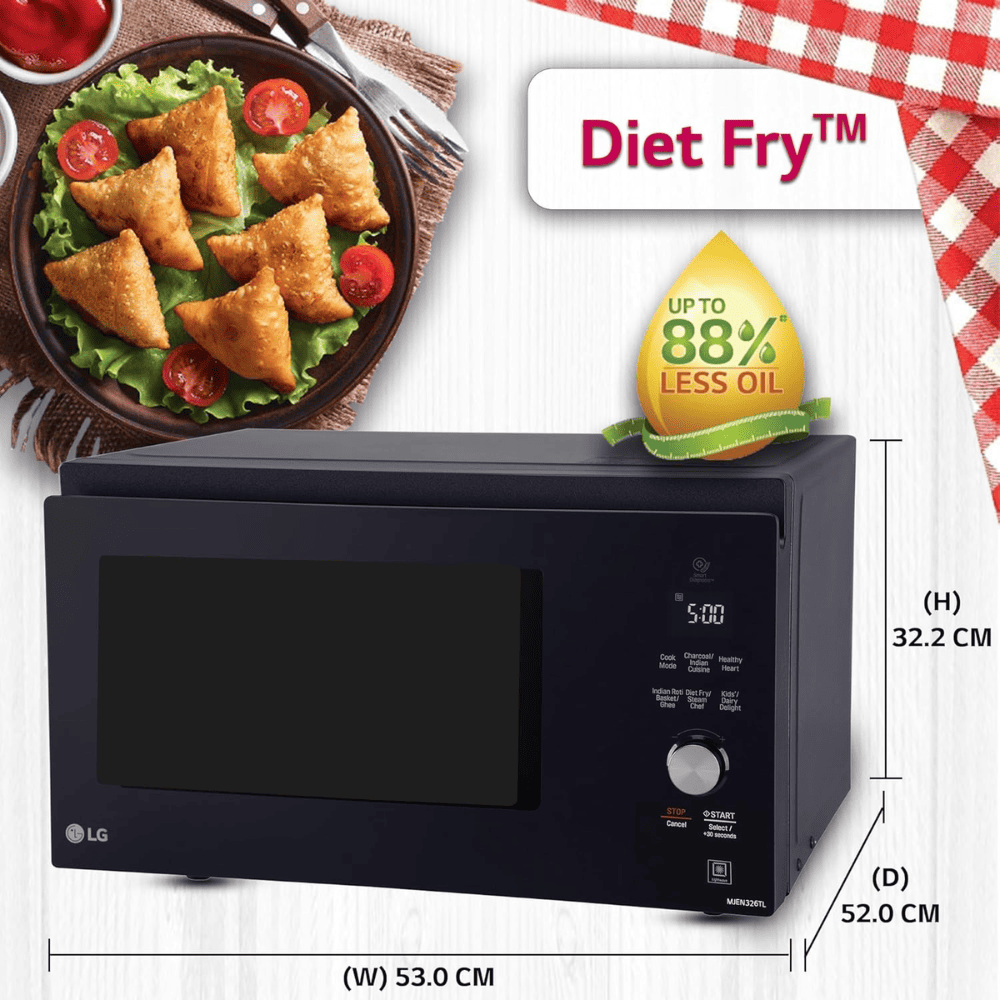 LG 32 Ltrs Stainless Steel Convection Microwave Oven All in One Charcoal (MJEN326TL,Black)