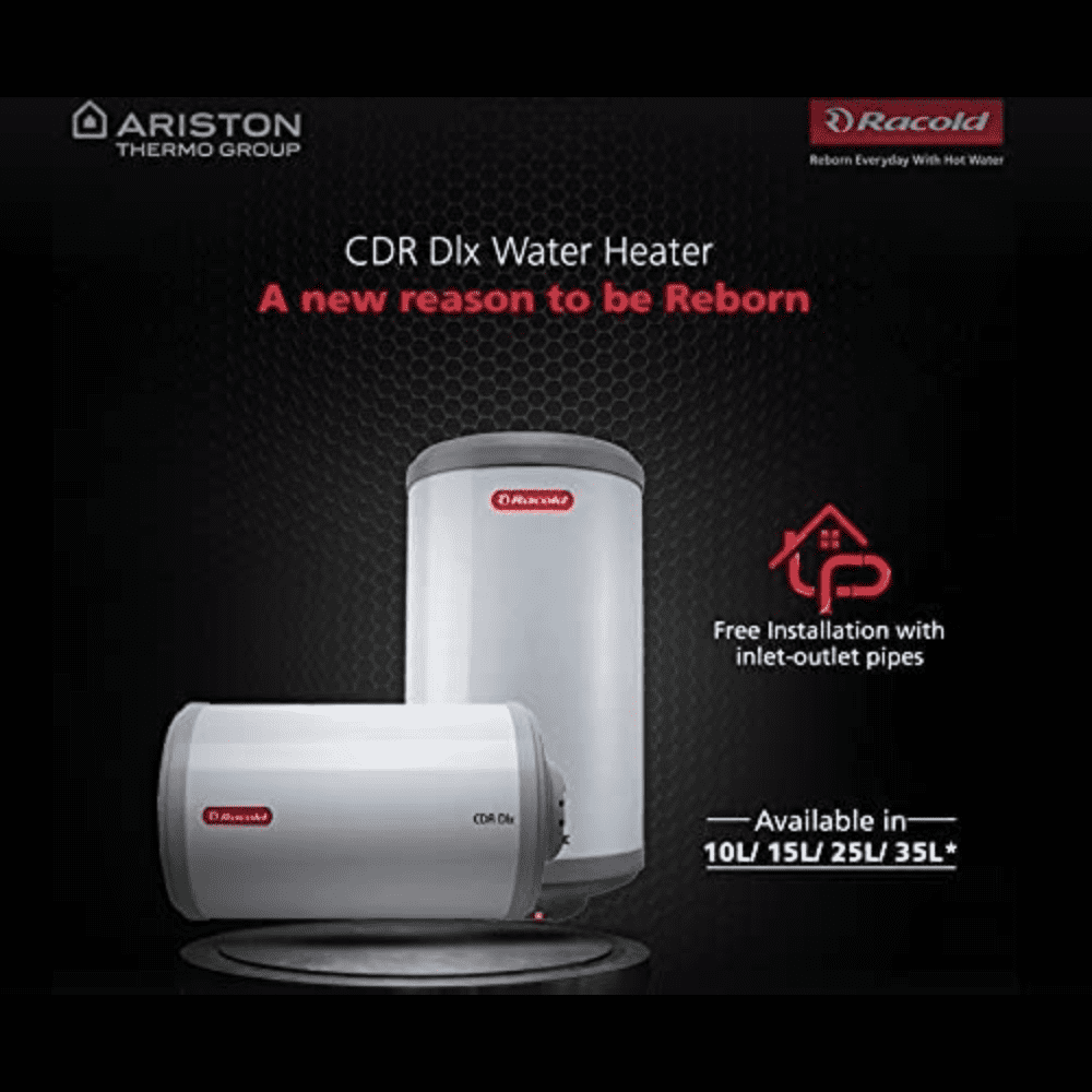 Racold 35 Ltrs Vertical Storage, 5 Star Water Heater Geyser (CDR DLX 35V, White & Grey)