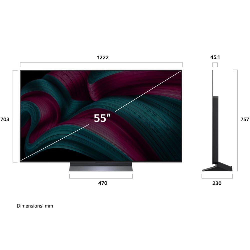 LG OLED55C56LA, 55 Inches, 4K Ultra HD OLED TV, Black