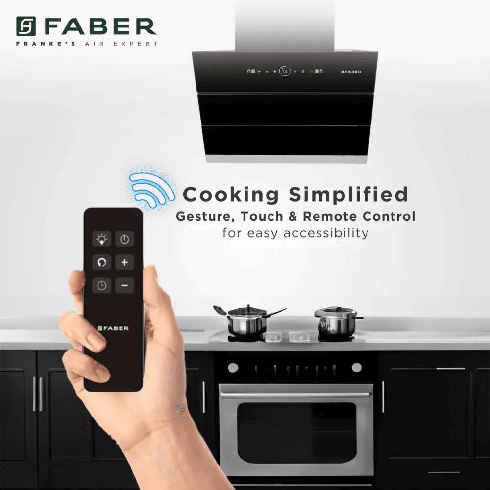 Faber COMET BLDC FL HC, 60 cm 1500 m3/hr Heat Auto Clean Wall Mounted Curved Glass Kitchen Chimney (Black)