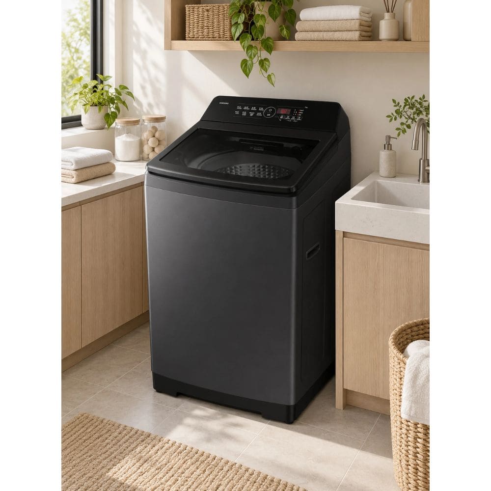 Samsung 8 Kg 5 Star Fully-Automatic Top Load Washing Machine (WA40F08D1C,Black)