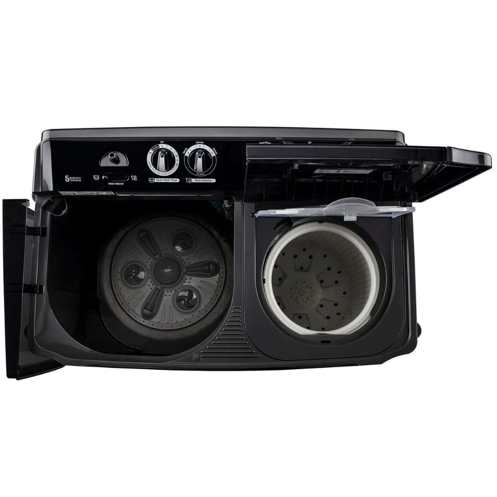 LG 11.5 Kg 5 Star Semi-Automatic Top Load Washing machine (P115ASLAZ, Black)