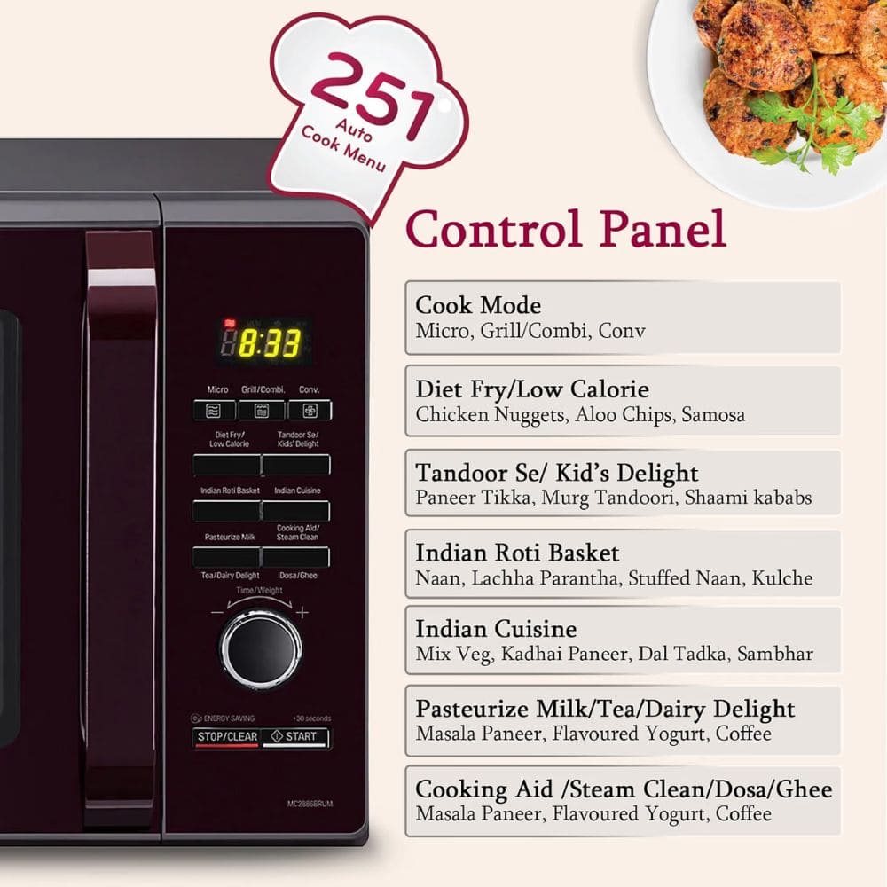 LG 28 Ltrs Stainless Steel Cavity Convection Microwave Oven All in One (MC2886BRUM,Black)