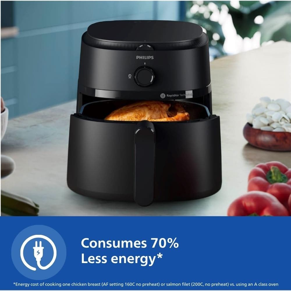 Philips 4.2 Litres Electric Air Fryer, Preset Temperature Ccontrol (NA120/00)
