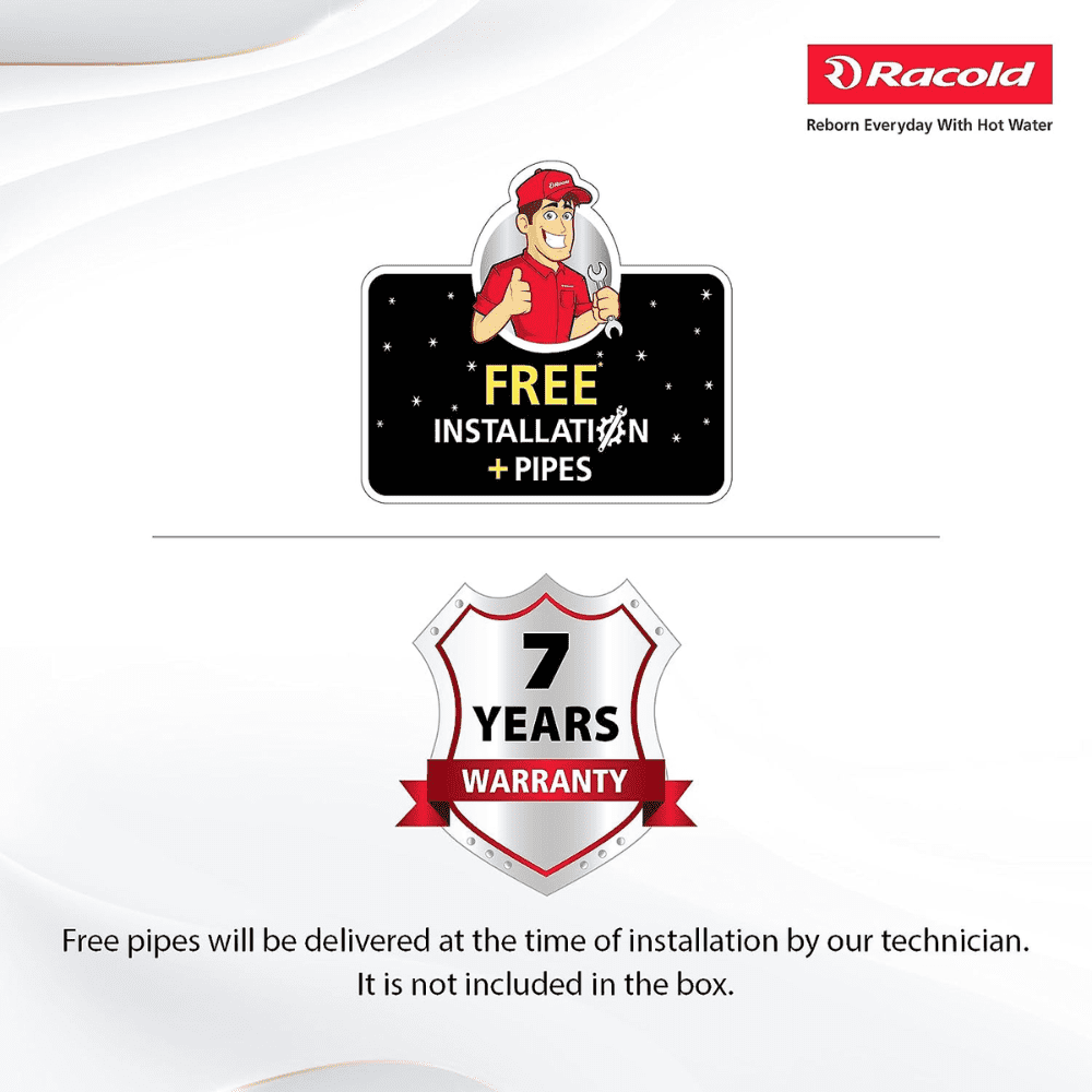 Racold 15 Ltrs Vertical Storage, 5 Star Water Heater Geyser (OMNIS 15 DG 2KW B, Black & White)