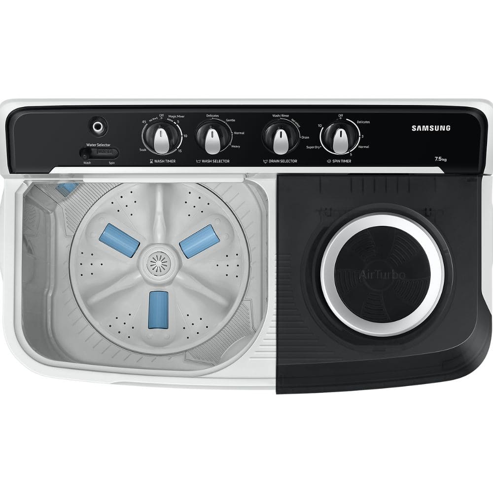 Samsung 9 Kg 5 Star Semi-Automatic Top Load Washing machine (WT90C4260GG,Black & White)