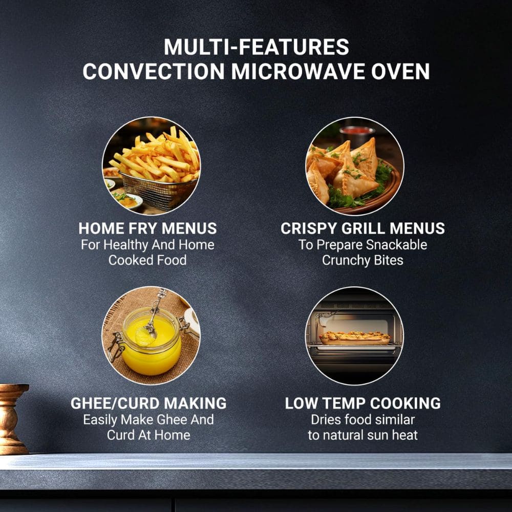 Haier 30 Ltrs Stainless Steel Convection Microwave Oven (HIL3001CBSH,Black)