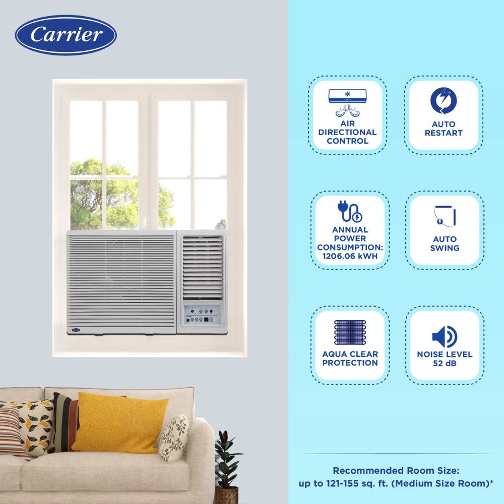 Carrier 1.5 Ton 3 Star Inverter Window Air Conditioner (19K 3S Estrella FXI WRAC)