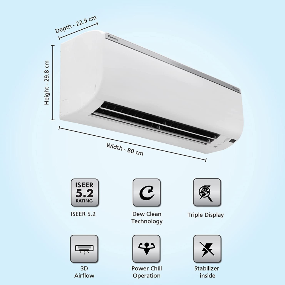 Daikin 1 Ton 5 Star Inverter Split Air Conditioner (FTKM35U)