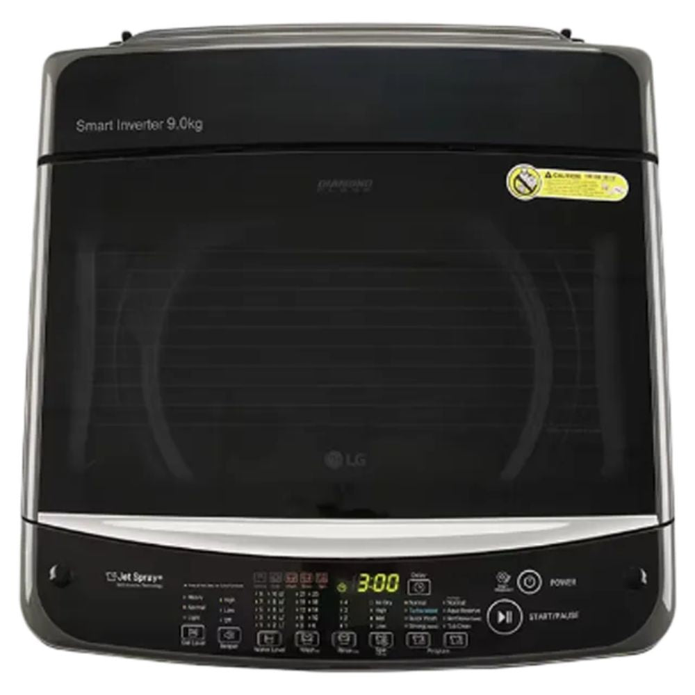 LG T90AJPB1Z, 9 Kg 5 Star Fully-Automatic Top Load Washing Machine (Middle Black, Smart Inverter)