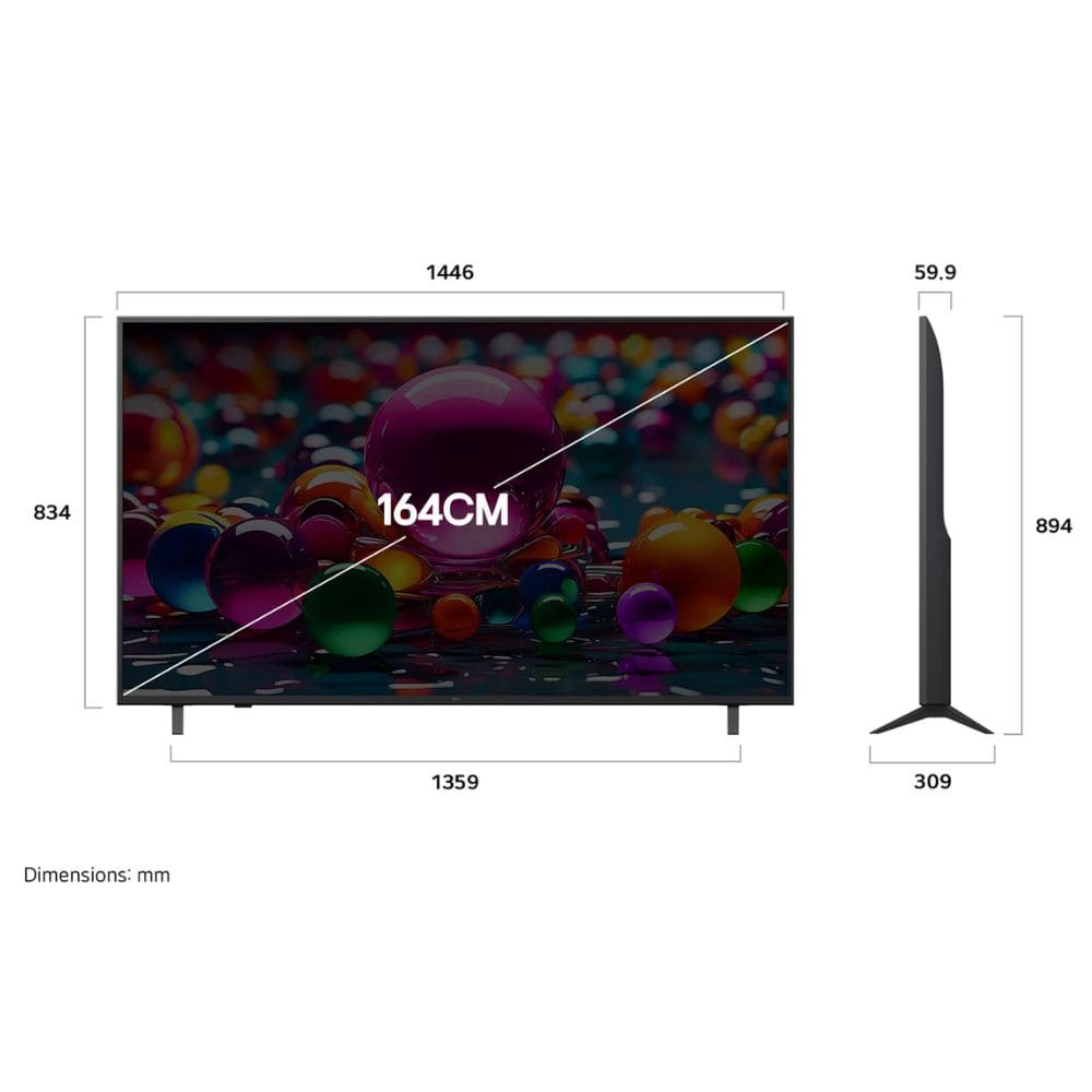 LG 65UA83006LA, 65 Inches 4K Ultra HD Smart LED TV, Black