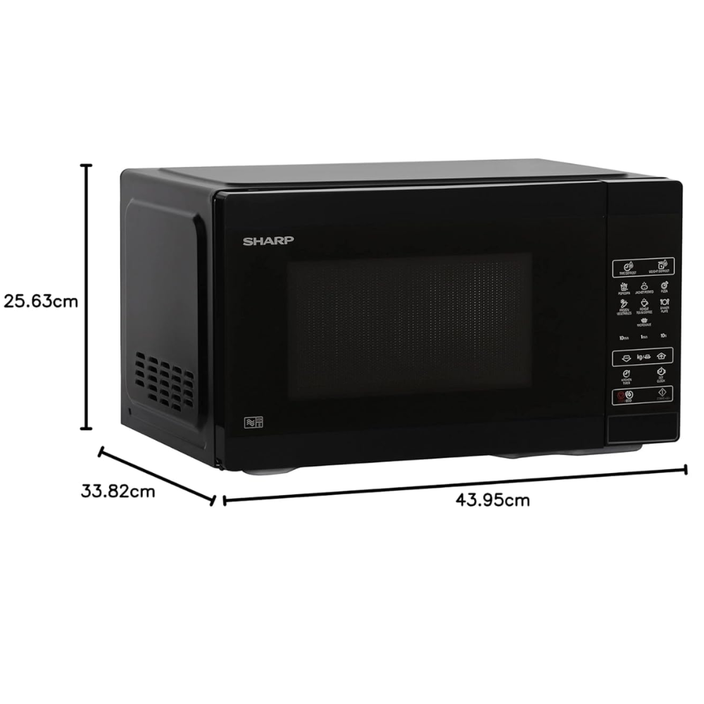 Sharp 20 Ltrs Solo Convection Microwave Oven, Digital Display (R-220KN-K 20LTR,Black)