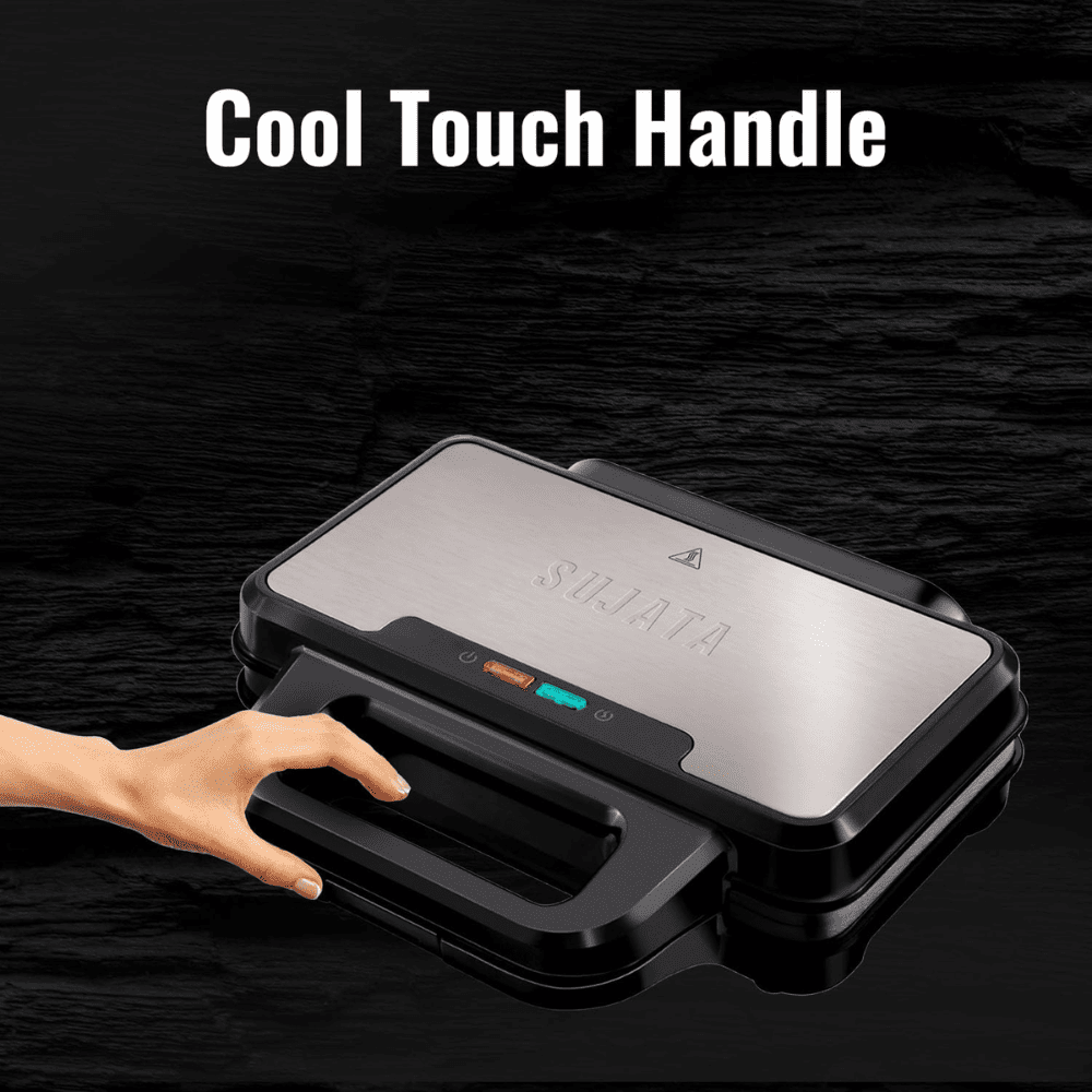 Sujata 900 Watts Electric Serve Sandwich Maker with Grill Plate (SW12, Black)