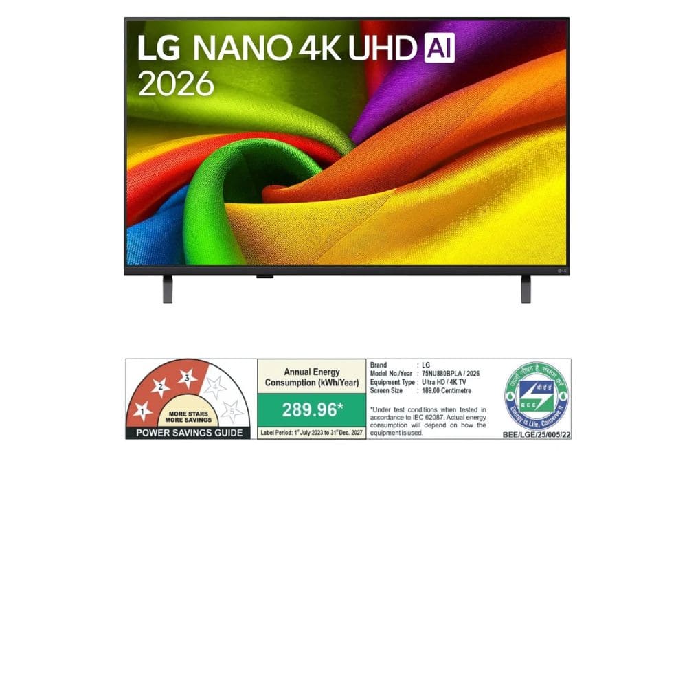 LG 75NU875BPLA, 75 Inches 4K Ultra HD Nano Smart webOS LED TV, Black
