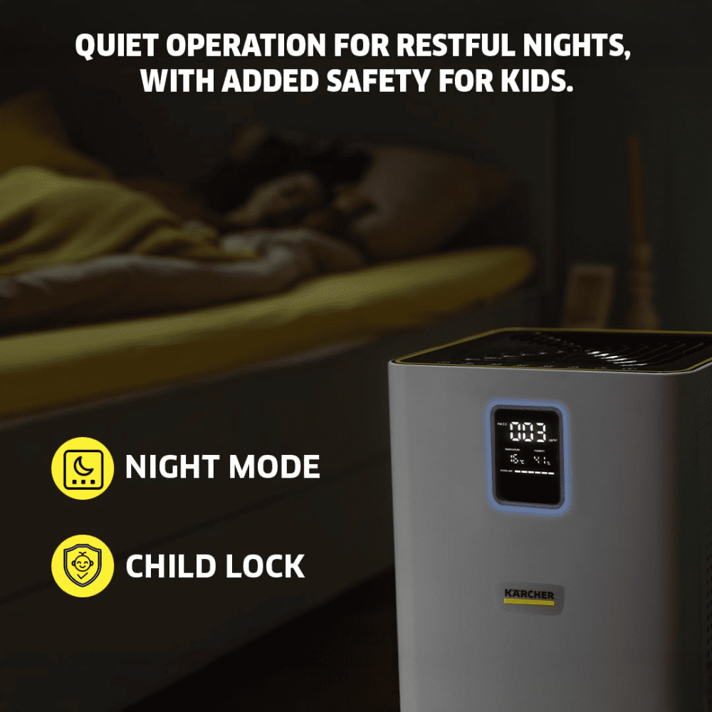 Karcher AF30 Dual H13 HEPA & Activated Carbon Filters Air Purifier with Air Quality Display