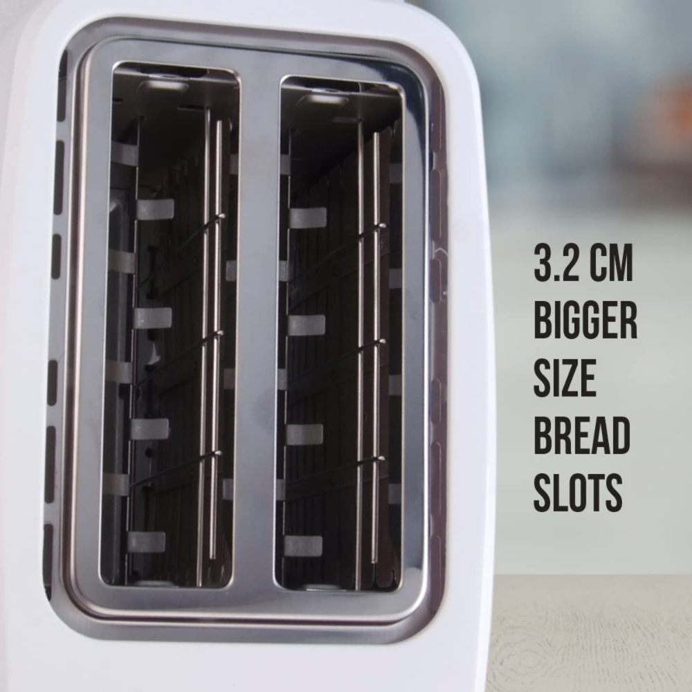 Havells Crisp Plus, 750 Watts 2 Slice Pop-Up Toaster with 7 Heat Setting (White)