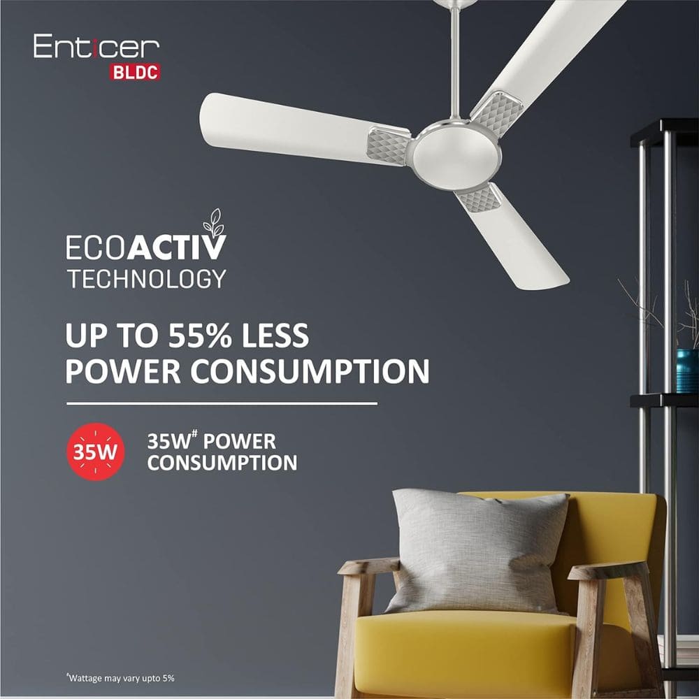 Havells Enticer, 1200mm 3 Blade with BLDC Motor Air Ceiling Fan