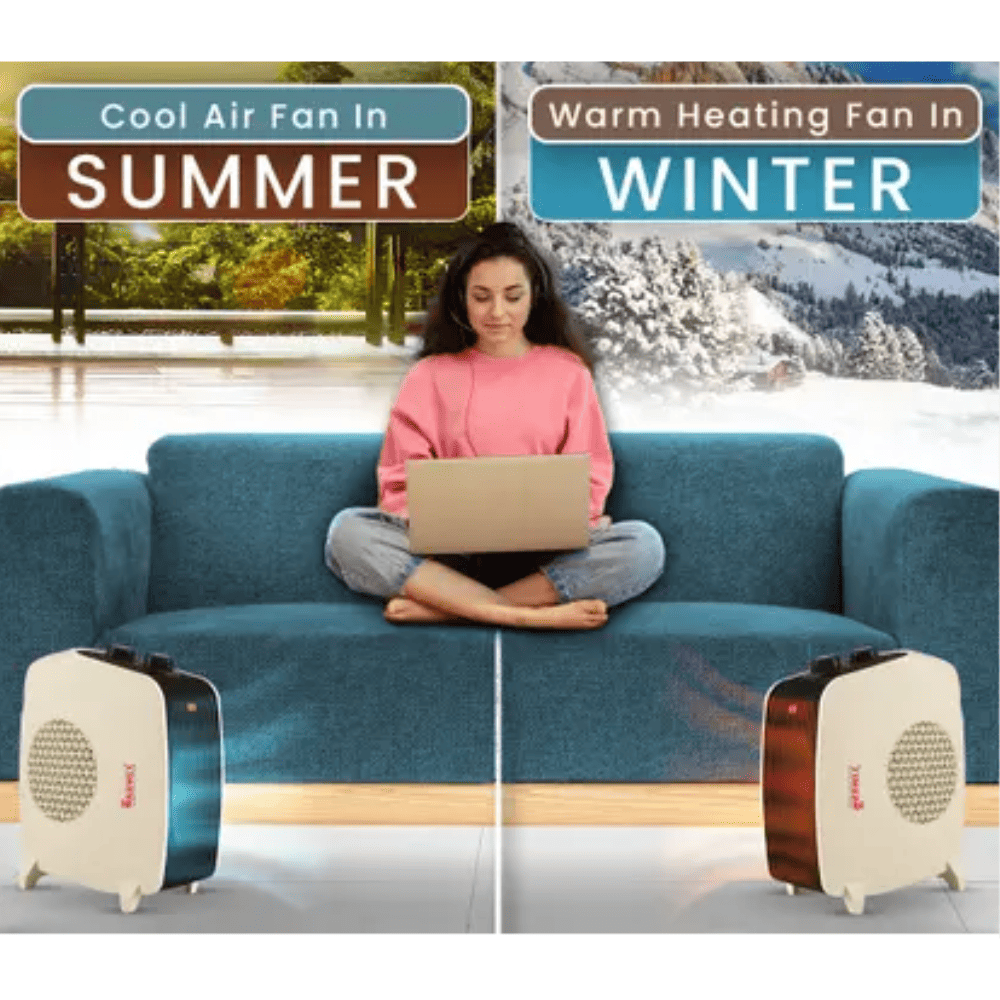 Warmex 2000 Watts Electric Fan Room Heater (Warmeo, White)