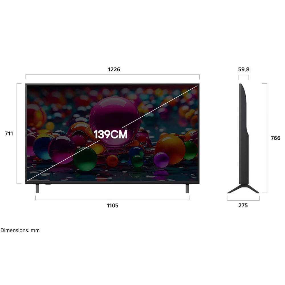 LG 55UA83006LA, 55 Inches 4K Ultra HD Smart LED TV, Black