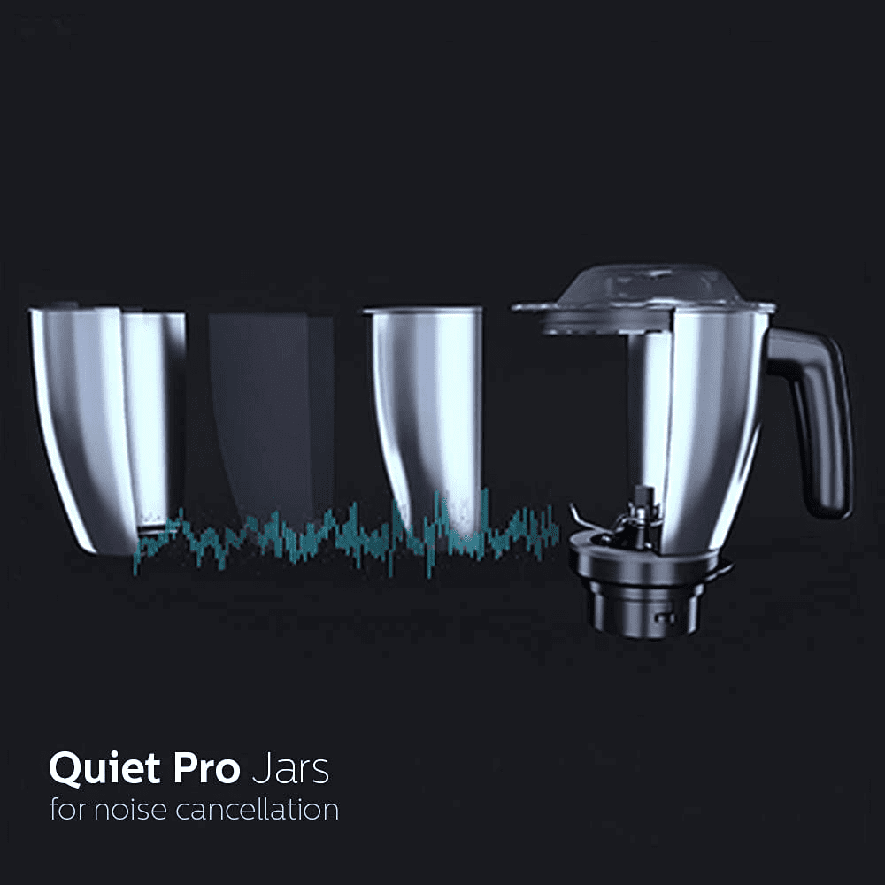 Philips HL7777/00 750 Watt Mixer Grinder 4 Jars (Metallic,Silver Black)