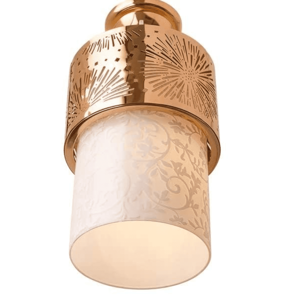 Wall Antique Metal Glass Metal Pendent Light for Indoor Decoration (Coral tree, Brown)