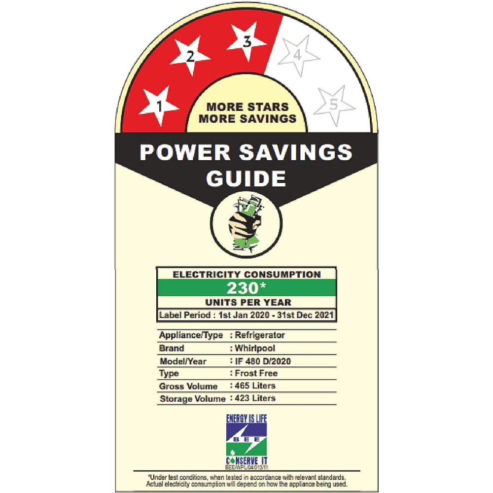 Whirlpool IF INV CNV 480 ALPHA STEEL (2S)-Z, 465 Ltrs 3 Star Inverter Frost Free Double Door Refrigerator, Grey