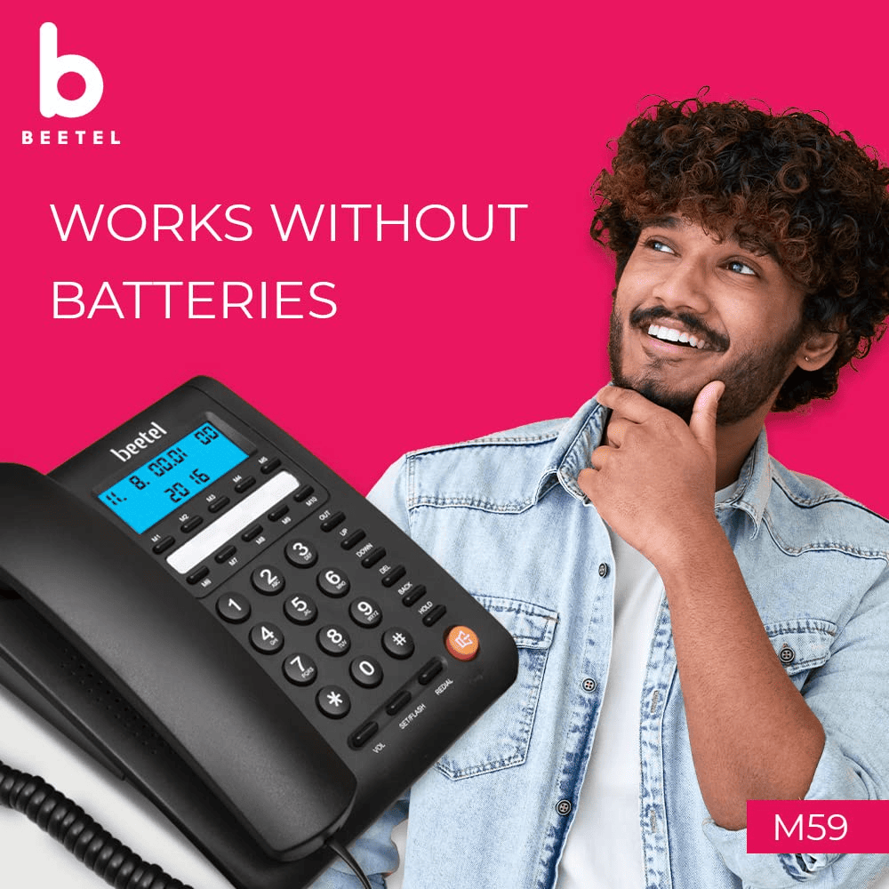 Beetel M59, Caller Id Corded Landline Phone, Black