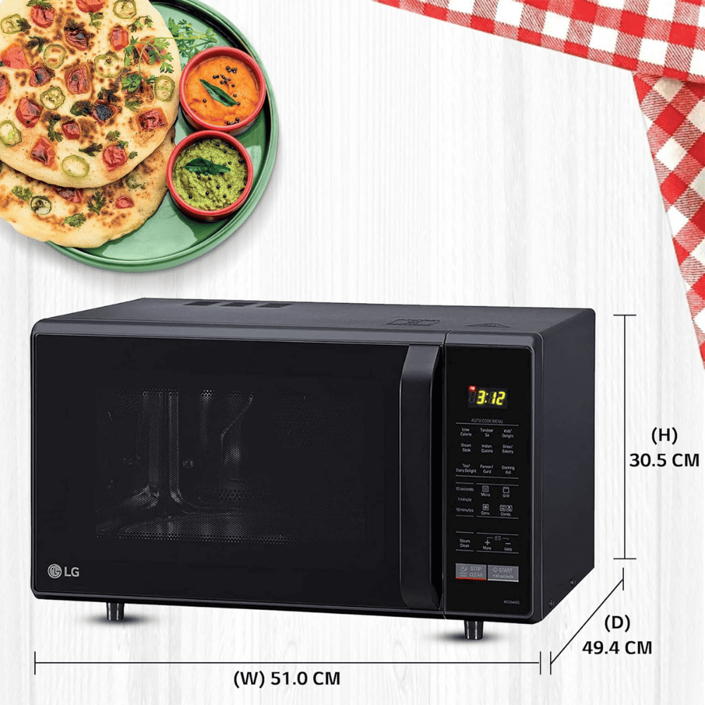 LG 28 Ltrs Convection Microwave Oven (MC2846BG,Black)