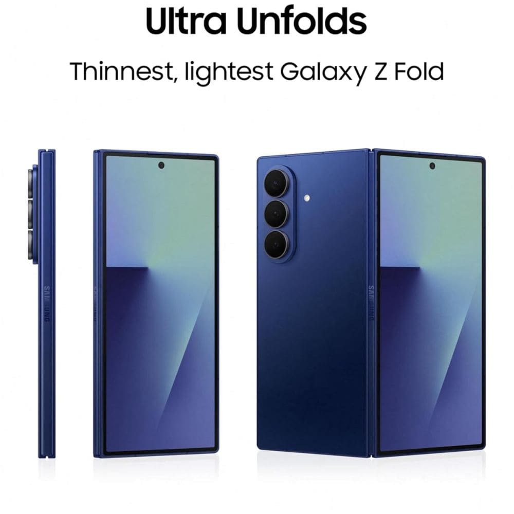 Samsung Galaxy Z Fold7 5G AI Smartphone with Ultra Sleek Design (Blue Shadow,12GB RAM, 256GB Storage)