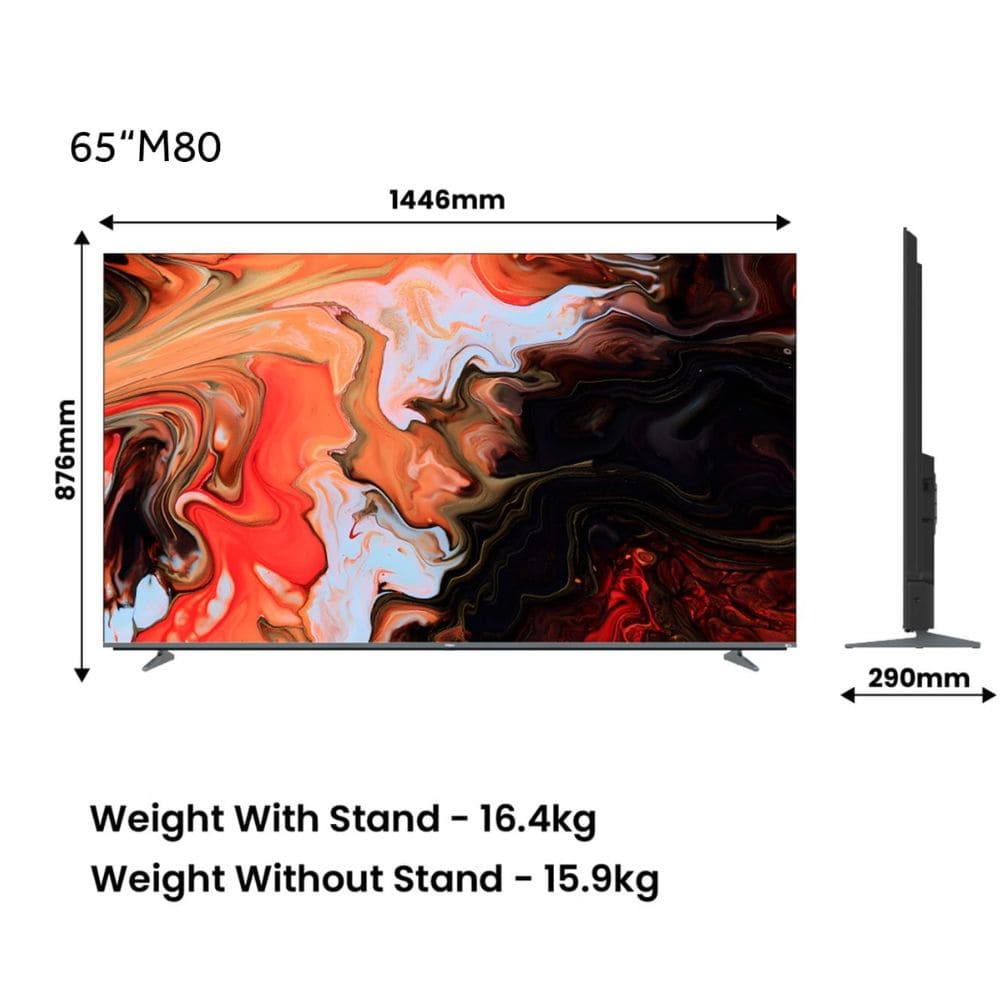 Haier H65M80FUX, 65 Inches 4K Ultra HD Smart LED TV, Black