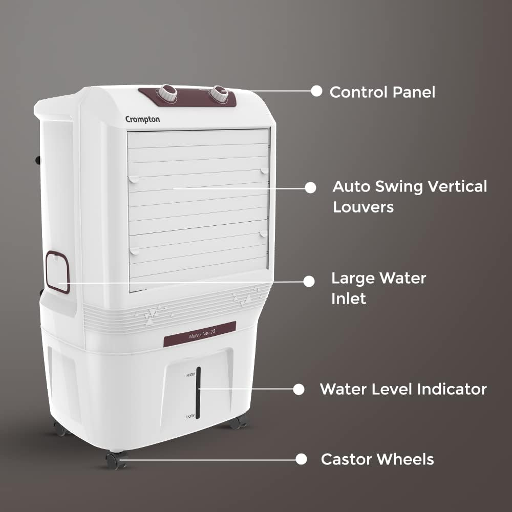 Crompton 23 Ltrs Desert Air Cooler (Marvel23 Neo, White)