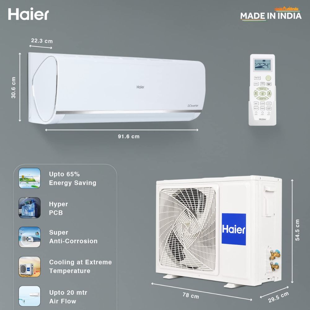 Haier 1.5 ton 5 star  Inverter Split Air Conditioner (HSU18K-PYS5BE-INV)