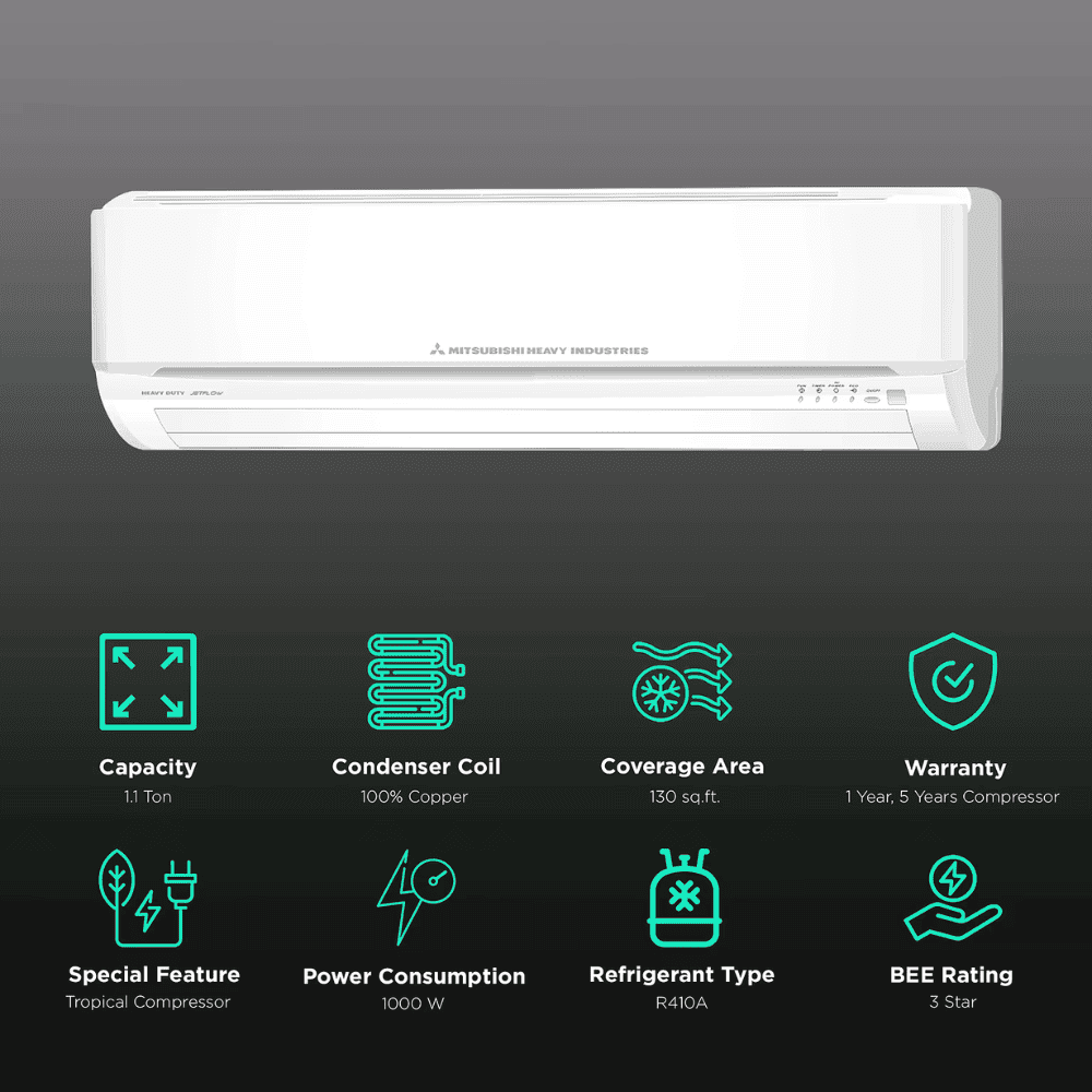 Mitsubishi Heavy Duty 1.0 Ton 3 Star Inverter Split Air Conditioner (SRK13YXP-W6)