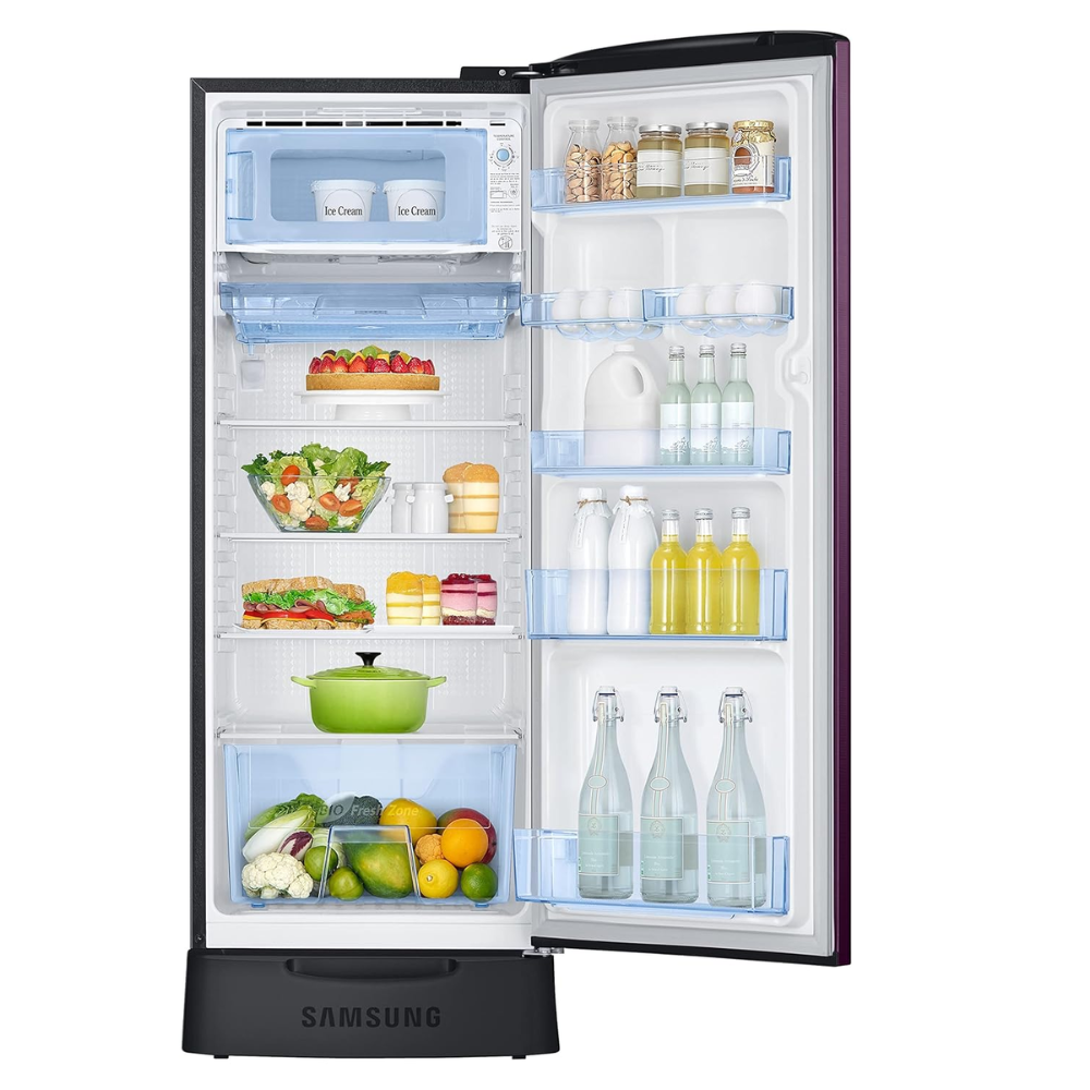 Samsung RR24C2823CR, 223 Ltrs 3 Star Direct Cool Single Door Refrigerator, Camellia Purple