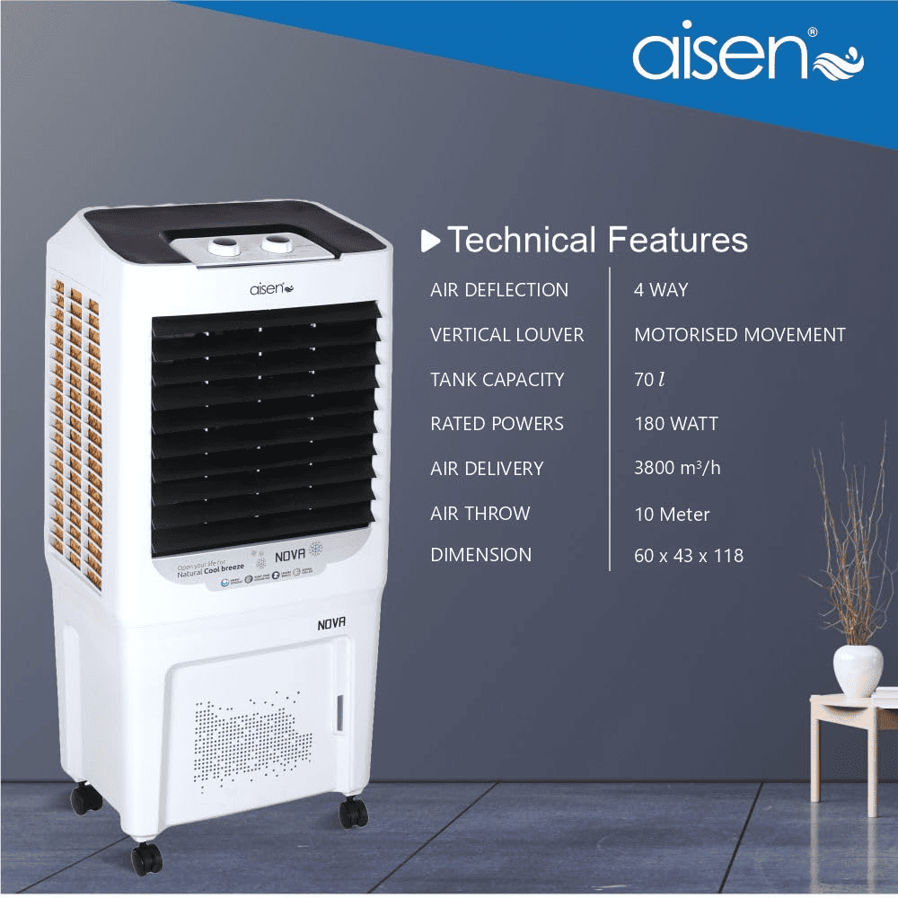 Aisen 70 Ltrs Nova Desert Air Room Cooler (A70DMH510)