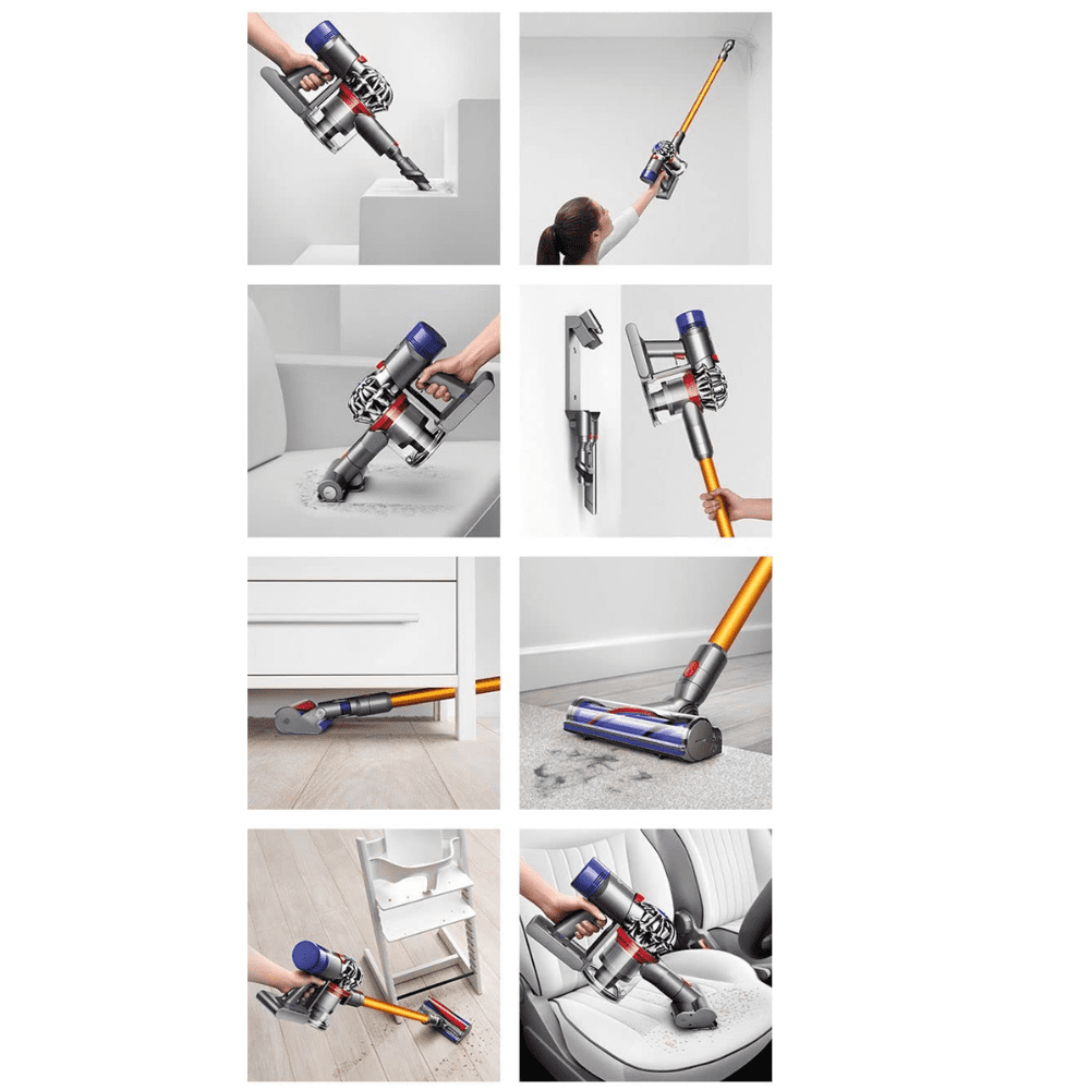 Dyson V8 381353-01, Absolute+ kit Vacuum Cleaner with Advanced Filtration (Silver & Yellow)