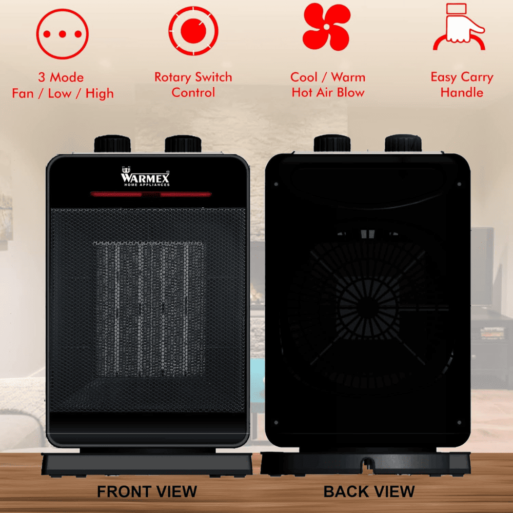 Warmex 2000 Watts PTC Fan Room Heater (PTC99N Black)