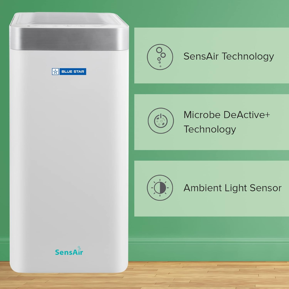 Blue Star AP700DAI, SensAir with Microbe DeActive+ Technology Air Purifier, HEPA 13 Filter