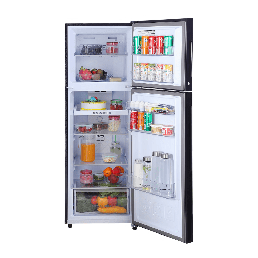 Haier 240 Ltrs 2 Star Inverter Frost Free Double Door Refrigerator (HRF-2902CKO-P, Black)