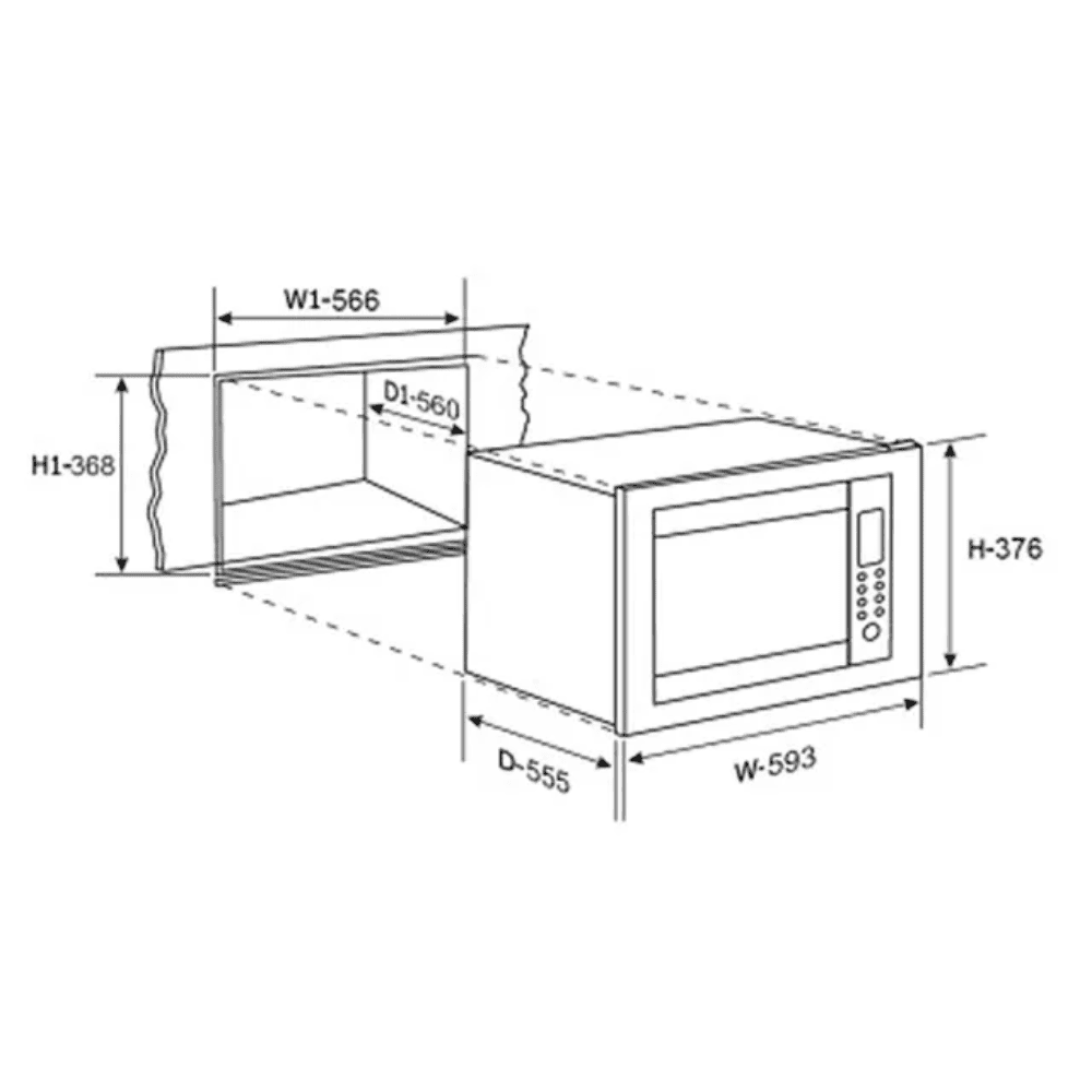Glen 25 Ltrs Built-in Microwave Oven with 6 Autocook Menus (MO677,25 Silver)