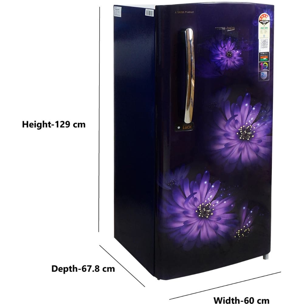 Voltas Beko 185 Ltrs, 5 Star Direct Cool Single Door Refrigerator (RDC220V)
