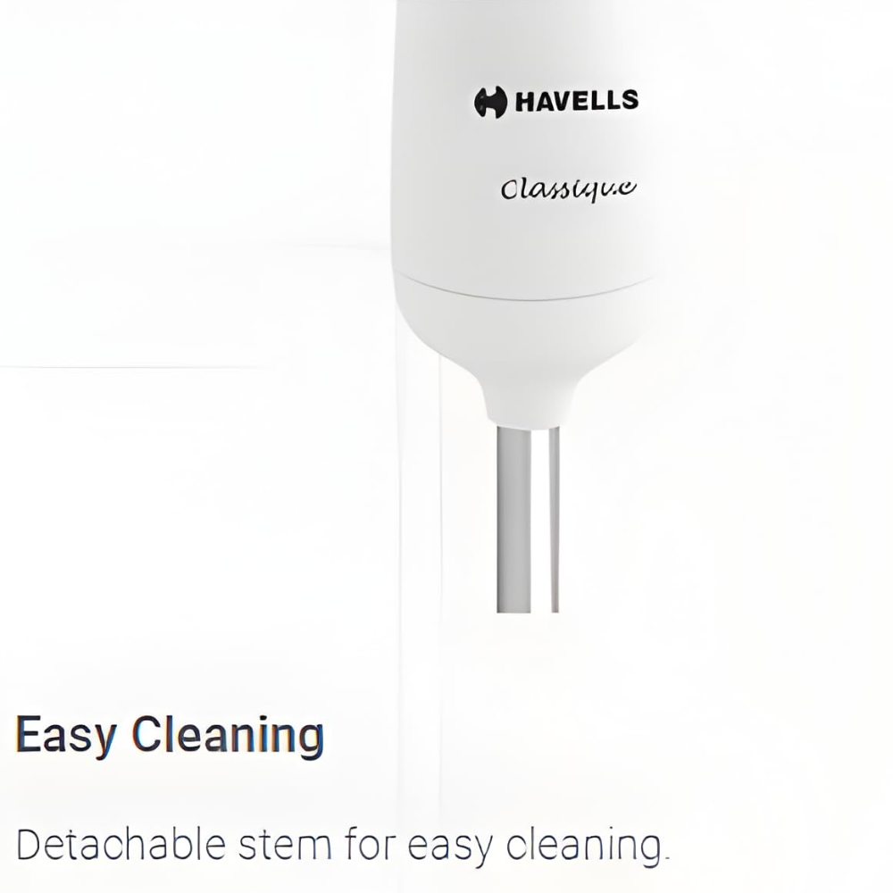 Havells Classique, 300 Watts Stainless Steel Stem Hand Blender (Violet and white)