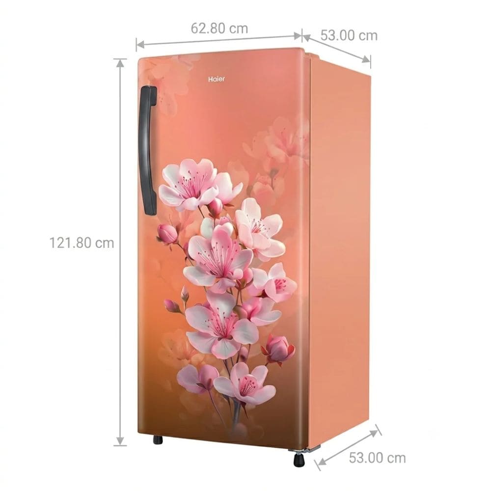 Haier 190 Ltrs, 2 Star Direct Cool Single Door Refrigerator 2 Star Saffron Sienna (Cherry Blossom), HRD 2112CSSA N