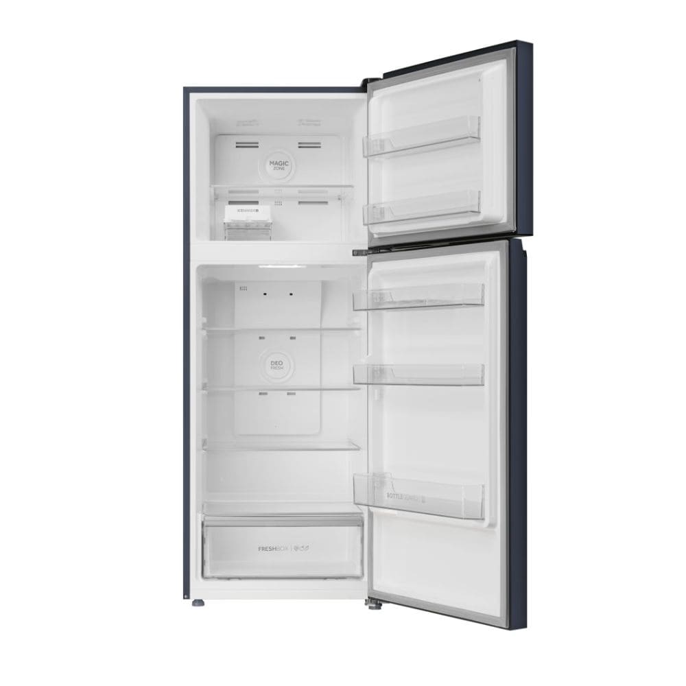 Haier 328 Ltrs, 2 Star Frost Free Double Door Frost Free Top Mount Refrigerator (HRF 3782BLGKA P, Graphite Black)