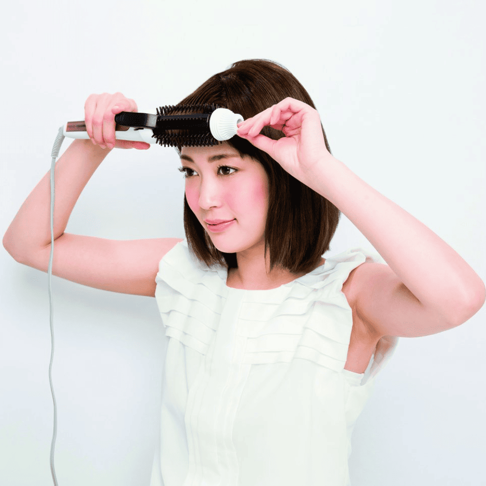 Panasonic EH-HT40, Hair curling Straightener with Iron Brush (White)