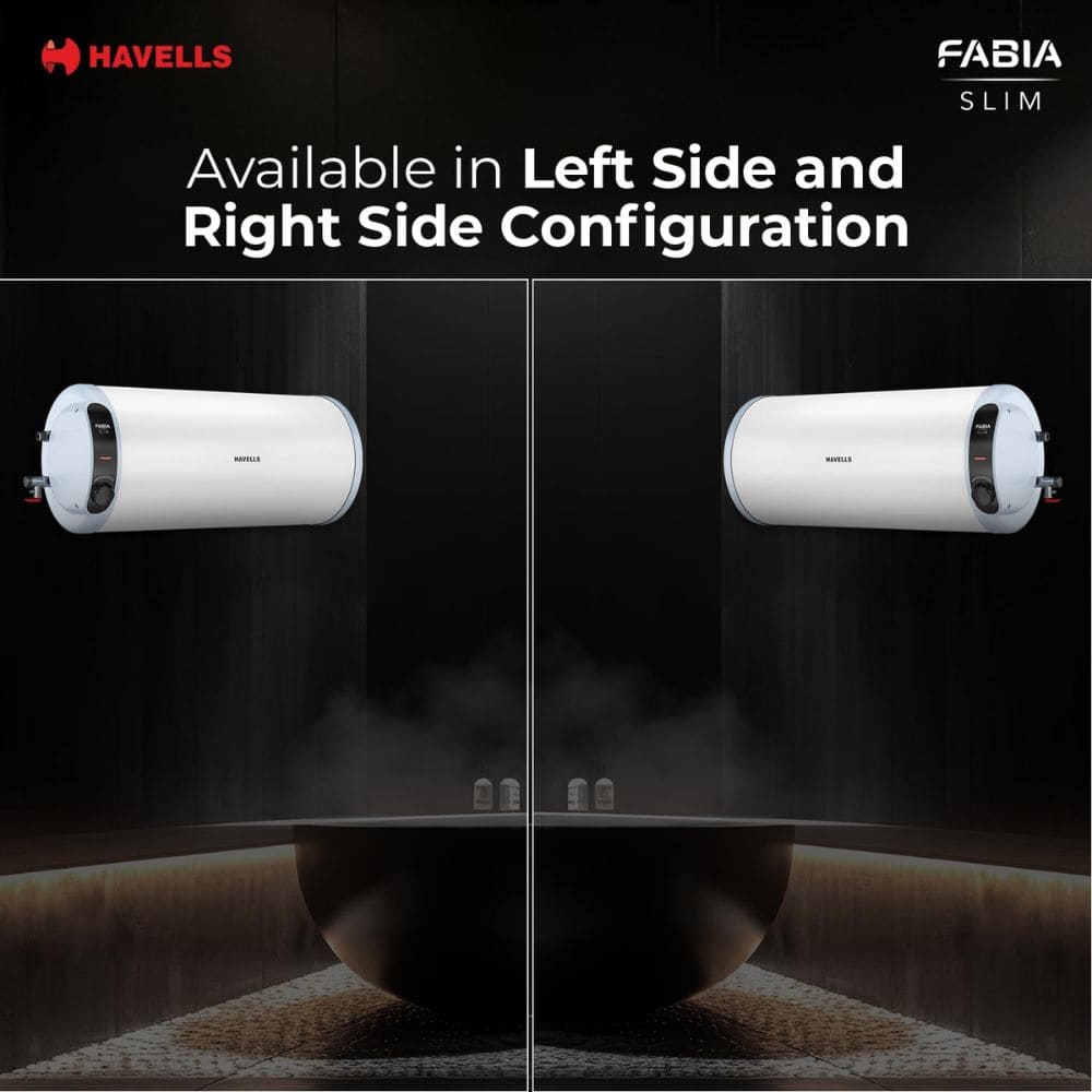 Havells 25 Ltrs Horizontal Storage Water Heater Geyser (Fabia Slim25L-H)